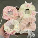 Ballet Princess Bow Lace Scrunchie – Korean Cute Cream Hair Tie - Image 8