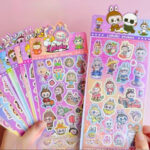 Cute Labubu Cartoon Holographic Stickers for Kids and Journaling - Image 3