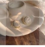 Textured Retro Stud Earrings – Elegant Metal Earrings - Image 5