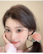 Rose Camellia Floral Scrunchie Hair Tie Elastic Hair Band - Image 14