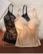 Jacquard Lace Back Beauty Padded Camisole Top - Image 6