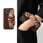Premium Melard Silk Scarf Wrist Strap Phone Case for Apple Phones