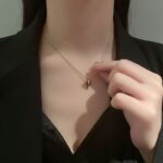 Beaded Snake Chain Heart Pendant Necklace for Women - Image 8