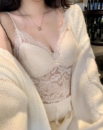 French Lace Padded Camisole Crop Top for Women - Image 10