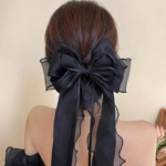 Elegant Jasmine Mesh Bow Hair Clip – Extra Large - Image 9