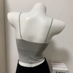 Korean Style Removable Pad Slim Fit Crop Cami Tank Top - Image 4