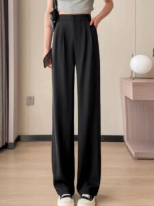 Black High-Waist Wide-Leg Formal Pants - Image 8