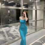 Temperament Slim-fit spaghetti strap Fishtail  Long Dress