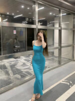 Temperament Slim-fit spaghetti strap Fishtail  Long Dress