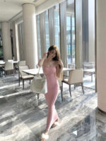 Temperament Slim-fit spaghetti strap Fishtail  Long Dress - Image 11