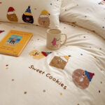 Cream Korean -style Sweet Cookies Monster bedding set - Image 2