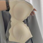 Sports bra girls u-shaped thin bra seamless no rims small chest push-up bra shockproof running bra