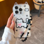 Cute Pixel Cat Ear Phone Charm – Kawaii Kitten Charm - Image 3