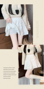 High-Waist Bow Tiered Lace Ruffle Mini Skirt - Image 10