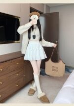 High-Waist Bow Tiered Lace Ruffle Mini Skirt - Image 9