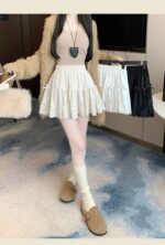 High-Waist Bow Tiered Lace Ruffle Mini Skirt - Image 5