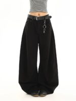 High-Waist Curved-Leg Clean Fit Casual Pants - Image 2