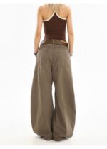 High-Waist Curved-Leg Clean Fit Casual Pants - Image 8