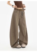High-Waist Curved-Leg Clean Fit Casual Pants - Image 6