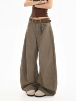 High-Waist Curved-Leg Clean Fit Casual Pants - Image 5