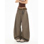 High-Waist Curved-Leg Clean Fit Casual Pants