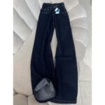 Dark Blue Low-Waist Slight Flared Wide-Leg Jeans - Image 2