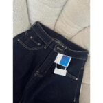 Dark Blue Low-Waist Slight Flared Wide-Leg Jeans - Image 6