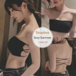 Strapless Padded Bandeau Bra with Cross Back Design - Image 14