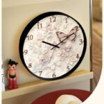 Butterfly Cream Art Silent Quartz Wall Clock