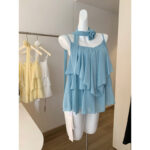 Korean Ruffled Chiffon Camisole – Dopamine-Inspired Pure Desire Style - Image 4