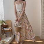 Floral Cotton-Silk Loose Skirt - Image 12