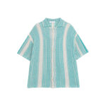 Color Block Hollow Knit Short Sleeve Cardigan - Image 5