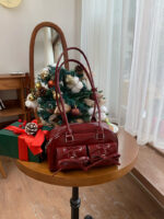 Cherry Gloss Bow Pocket Handbag - Image 6