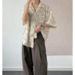 Elegant Floral Cuban Collar Ice Silk Shirt - Image 4