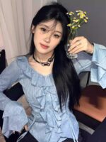 Cinched Waist Spring Blouse for Women - Image 7