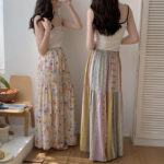 Floral Cotton-Silk Loose Skirt - Image 4