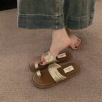 Roman Royal Toe Ring Flat Slippers for Women – Outdoor Sandals - Image 9