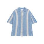 Color Block Hollow Knit Short Sleeve Cardigan - Image 7