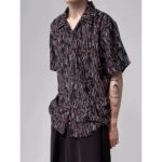 Elegant Floral Cuban Collar Ice Silk Shirt - Image 9