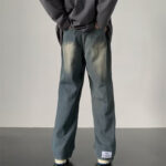 American Retro Hong Kong Style Men's Jeans – Loose Wide-Leg Straight Streetwear Pants - Image 4