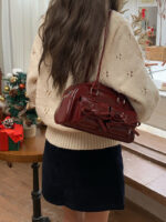 Cherry Gloss Bow Pocket Handbag - Image 2