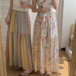 Floral Cotton-Silk Loose Skirt - Image 2