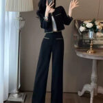 Chic Two-Piece Set for Women – Elegant Top and Wide-Leg Pants Outfit