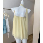 Korean Ruffled Chiffon Camisole – Dopamine-Inspired Pure Desire Style - Image 8