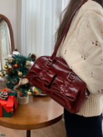 Cherry Gloss Bow Pocket Handbag - Image 8