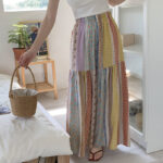 Floral Cotton-Silk Loose Skirt - Image 3