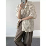 Elegant Floral Cuban Collar Ice Silk Shirt - Image 5