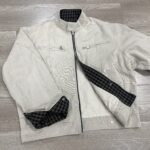 Khaki Retro Harrington Denim Workwear Jacket for Men - Image 2