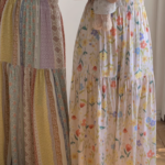 Floral Cotton-Silk Loose Skirt