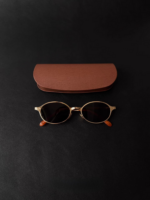 Tea Brown Lens Gold Rim Face-Flattering Sunglasses for Women - Image 3